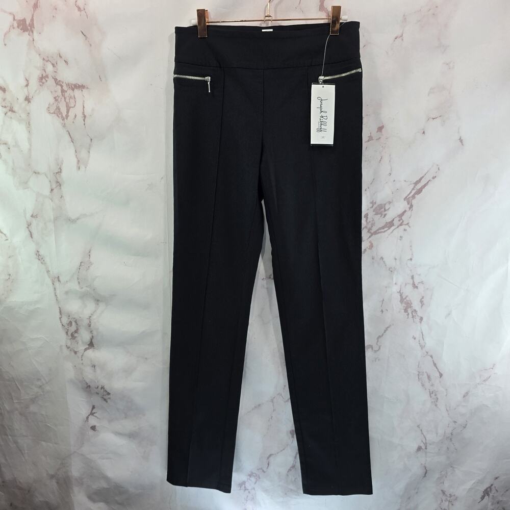 Joseph Ribkoff Pants Womens 8 Black Pull On High Rise Zipper Pocket Ankle